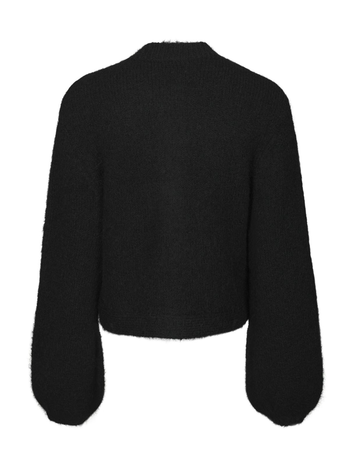 Neo Noir Gio  Fluffy Knit Cardigan, Black - 2