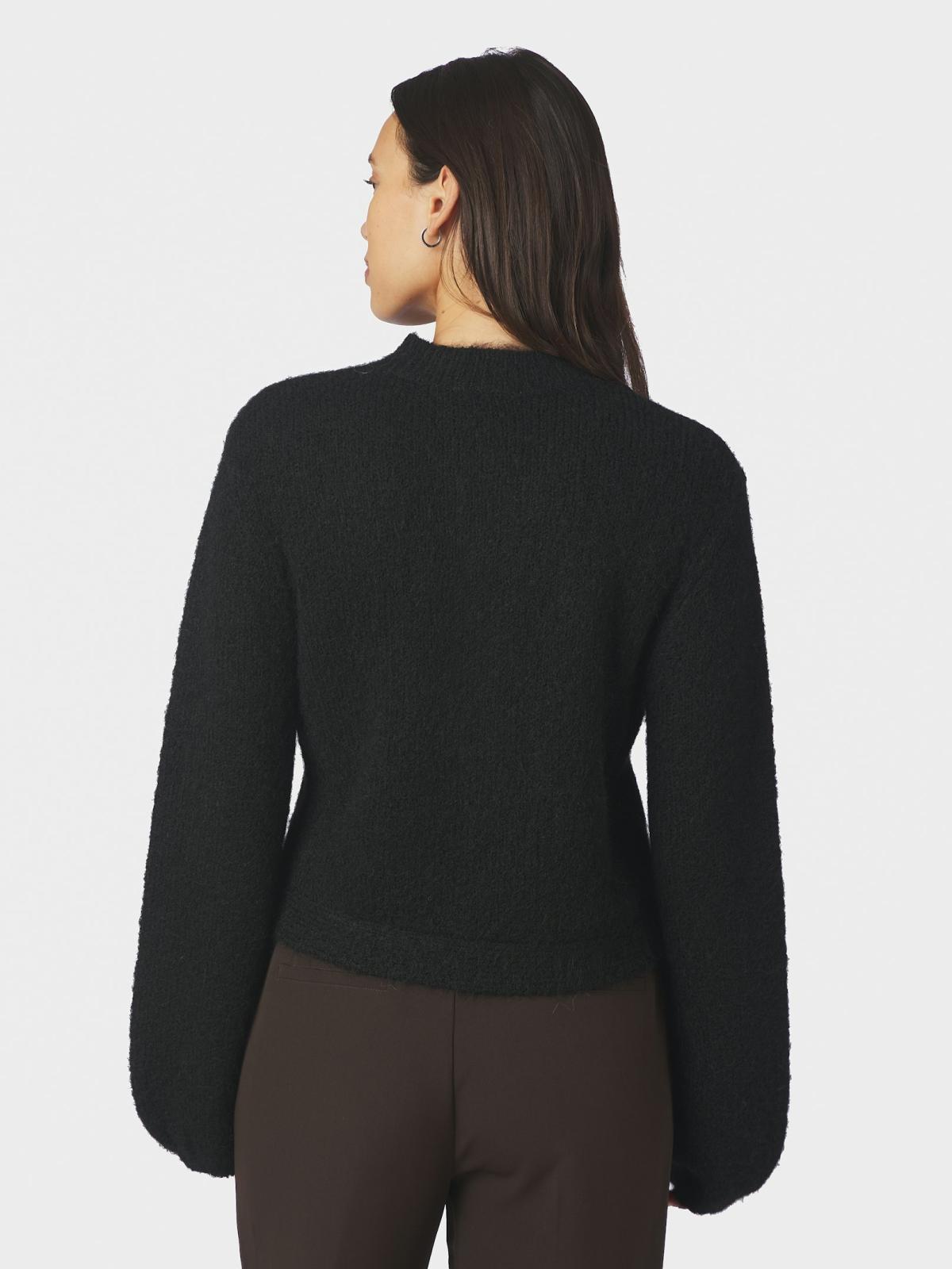 Neo Noir Gio  Fluffy Knit Cardigan, Black - 4