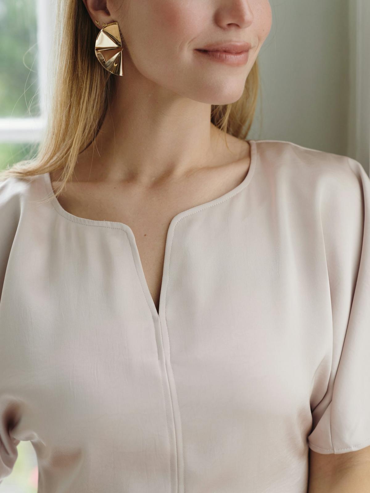 Neo Noir Josine Heavy Sateen Blouse,  Champagne - 8