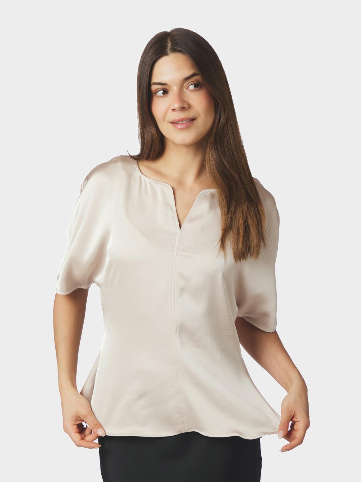 Neo Noir Josine Heavy Sateen Blouse,  Champagne - 3