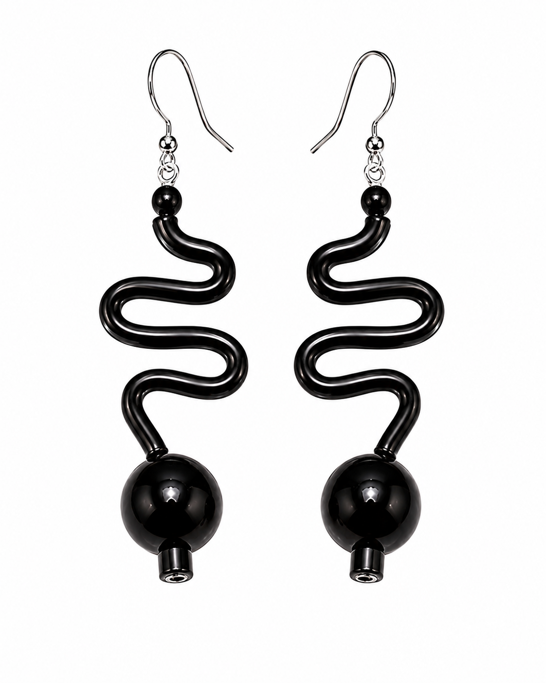 Earrings rubber black Onyx - 2