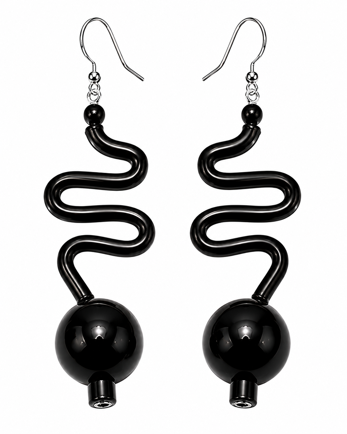 Earrings rubber black Onyx
