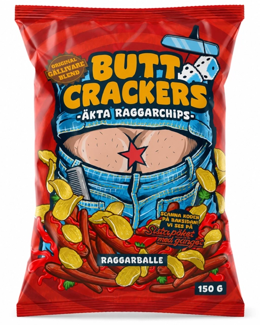 Butt Crackers Chips Raggarballe 150g 24st