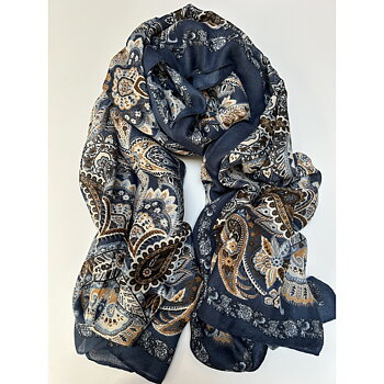 Scarf paisley blue
