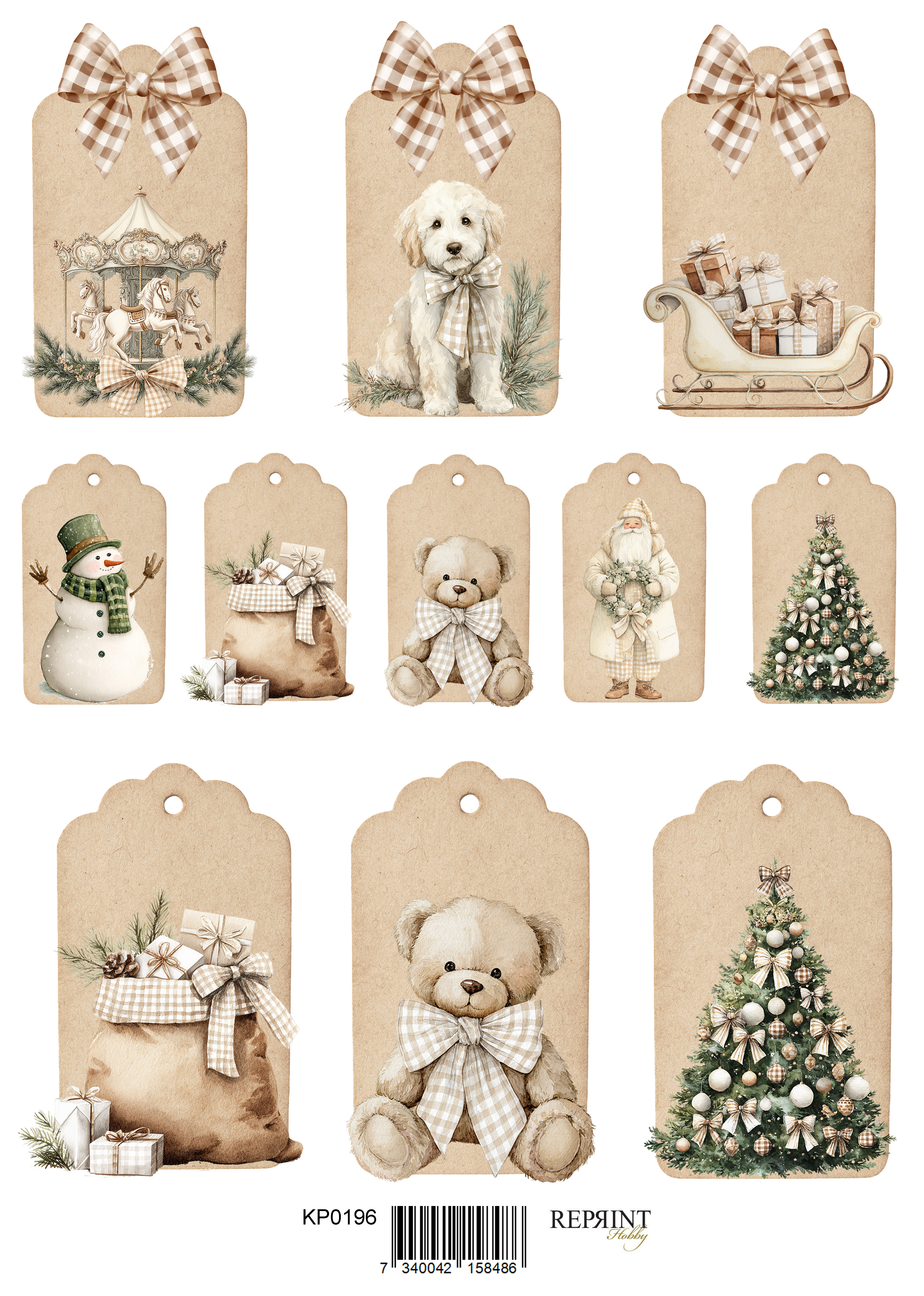 Papper Klippark -  Cozy Christmas  Tags  -  A4