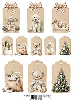 Papper Klippark -  Cozy Christmas  Tags  -  A4