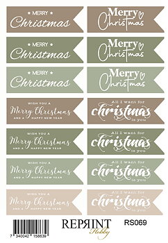 Stickers Reprint - Cozy Christmas  Engelsk text  -  11x16 cm
