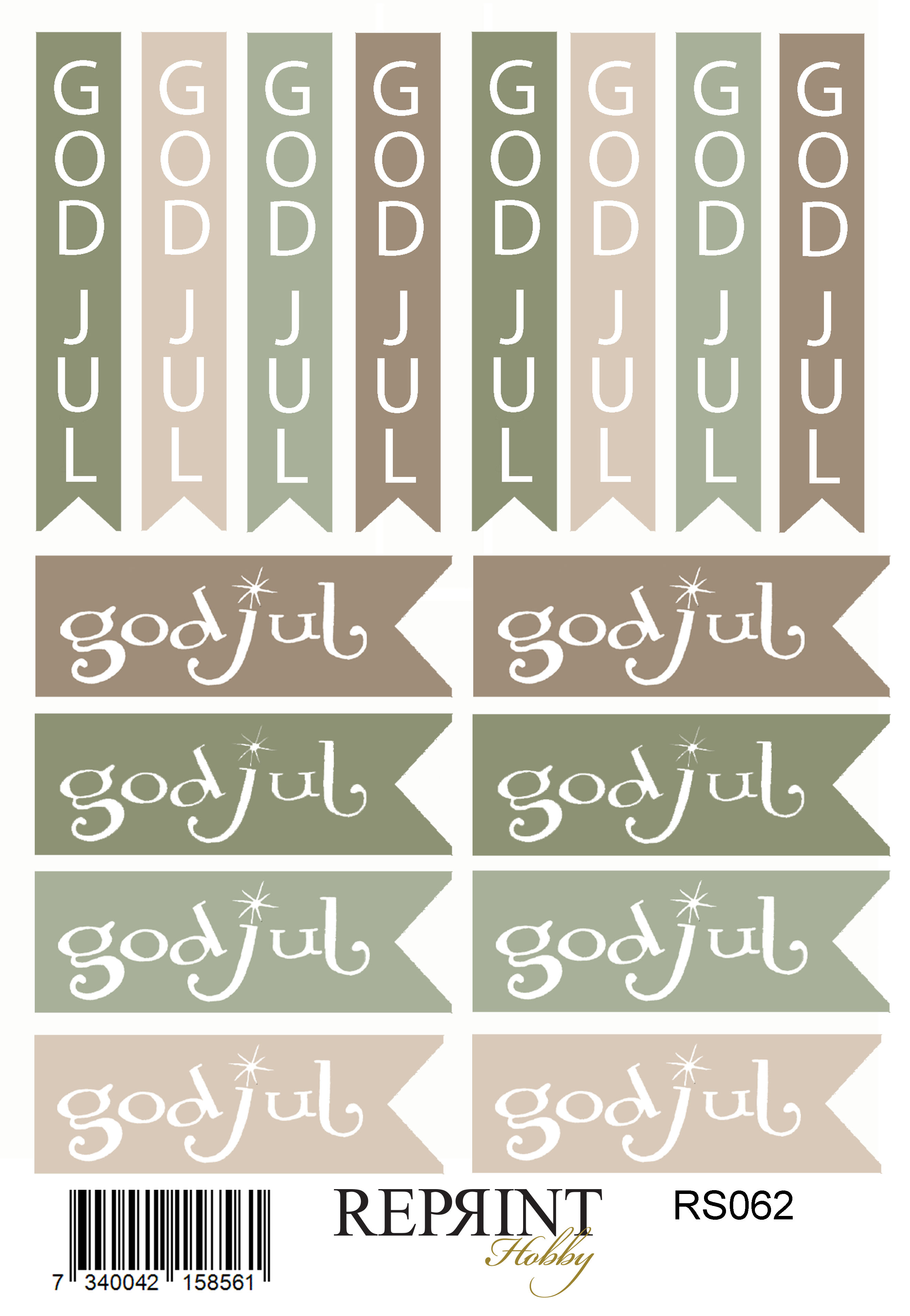 Stickers Reprint - Cozy Christmas   text  -  11x16 cm