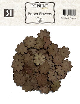 Mini Pappersblommor  20 mm 100 st Smoked Walnut