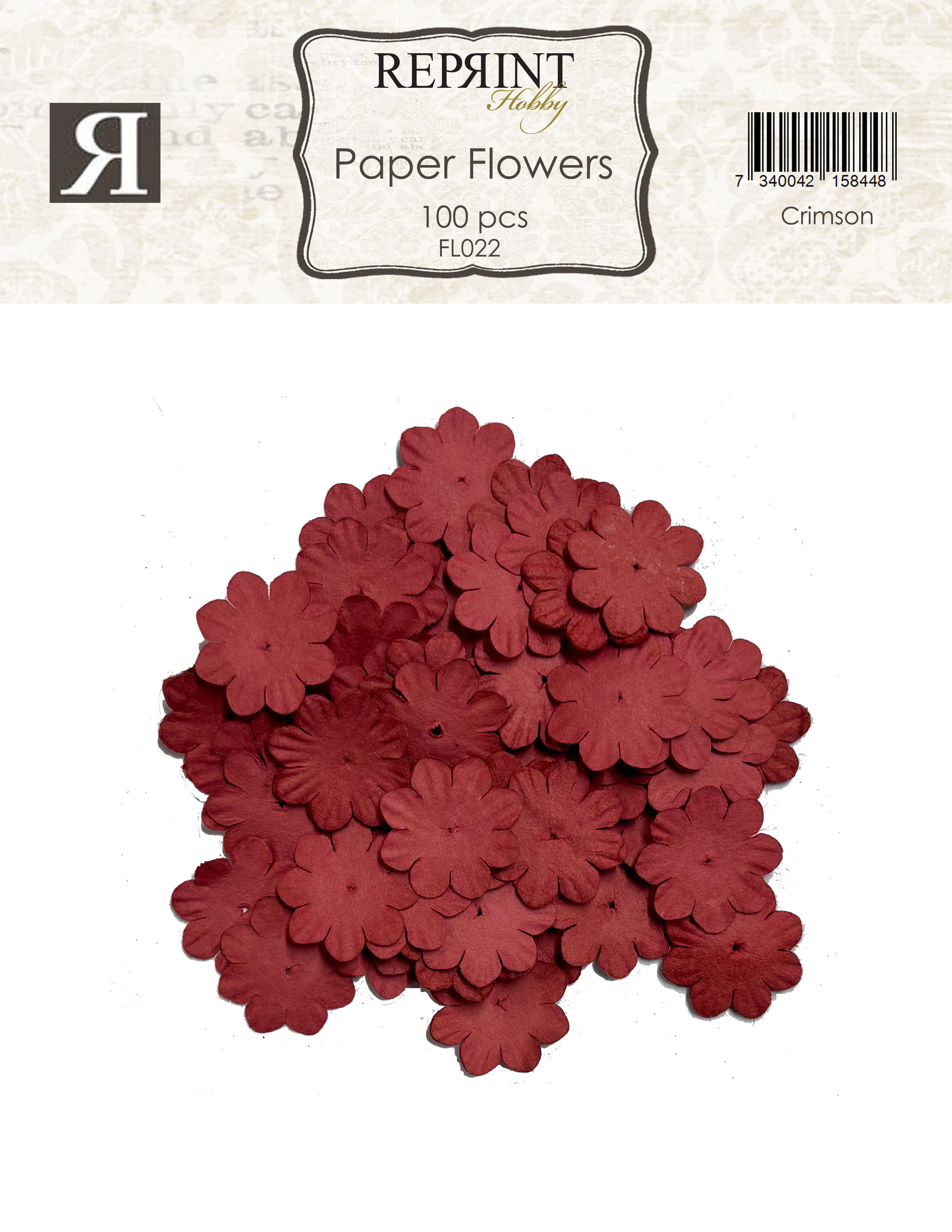 Mini Pappersblommor  20 mm 100 st Crimson