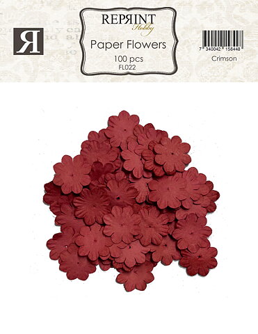 Mini Pappersblommor  20 mm 100 st Crimson