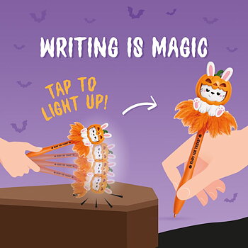 Bunny Pumpkin, Writing is magic, Kuglepen med lys, DETTE PRODUKT HAR PLANLAGT LEVERING I BEGYNDELSEN AF OKTOBER 2026