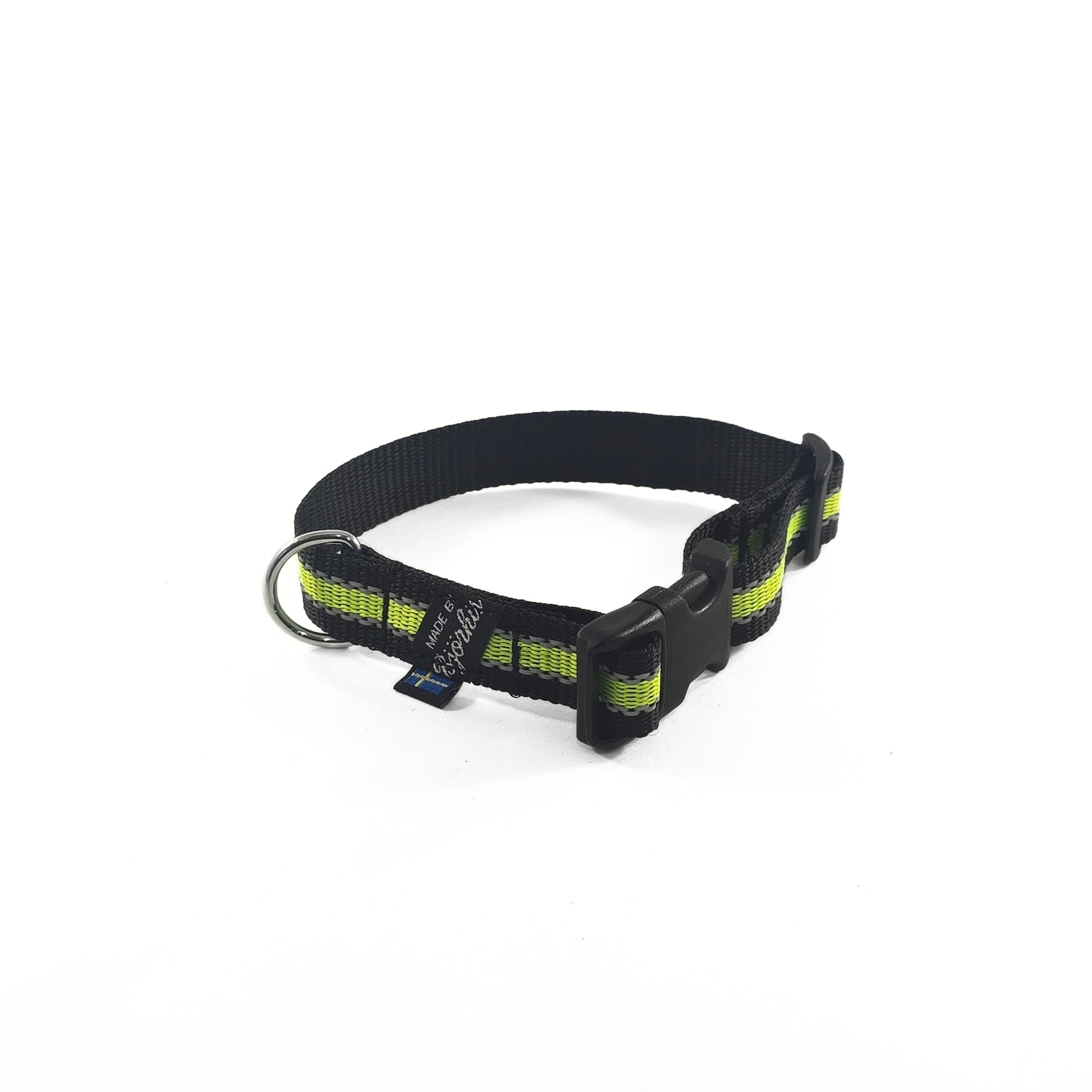 VALP- OCH SMÅHUNDS HALSBAND, fast reglerbar med Reflex och knäppe spänne, 20 mm band
