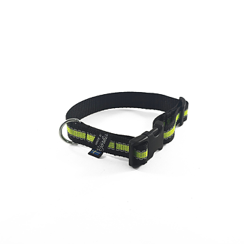 VALP- OCH SMÅHUNDS HALSBAND, fast reglerbar med Reflex och knäppe spänne, 20 mm band