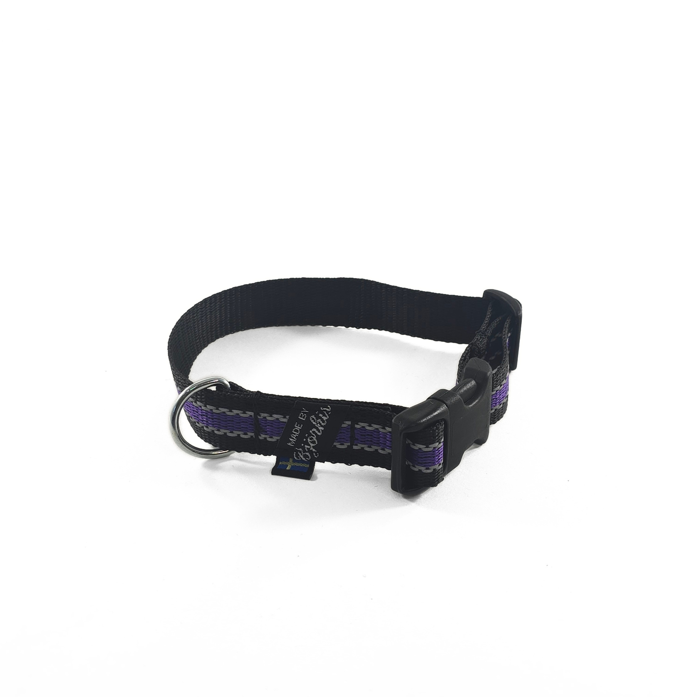 VALP- OCH SMÅHUNDS HALSBAND, fast reglerbar med Reflex och knäppe spänne, 20 mm band - 3