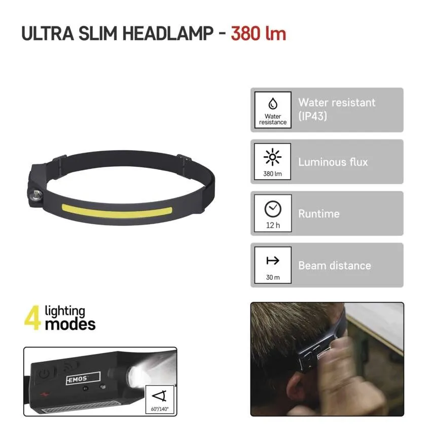 Emos Pannlampa COB 380LM USB - 2