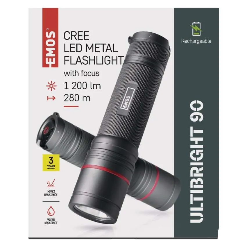 Emos Ficklampa UltiBright 90, 1200LM USB Fokus - 11