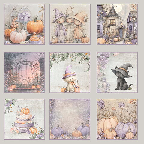 Papper Scrapbooking  Reprint -Tags - Enchanted Halloween  Collection -  12x12 (30,5 x 30,5 cm)
