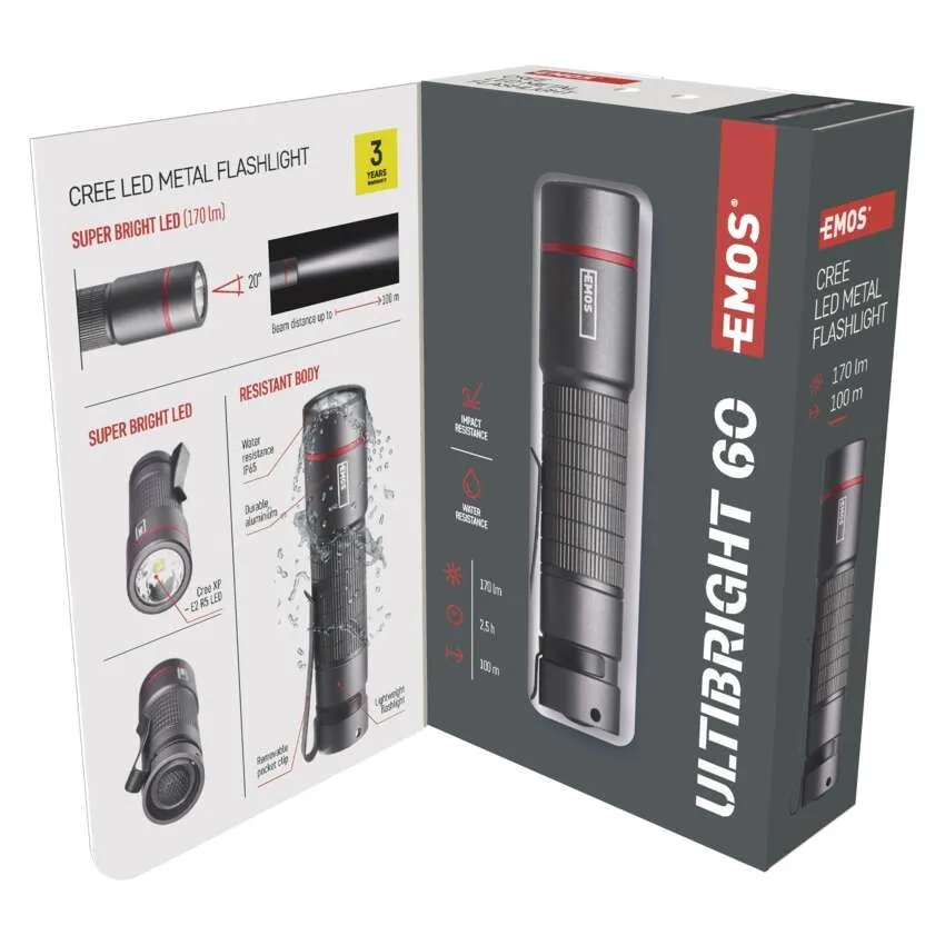 Emos Ficklampa UltiBright 60, 170LM 1xAA - 2