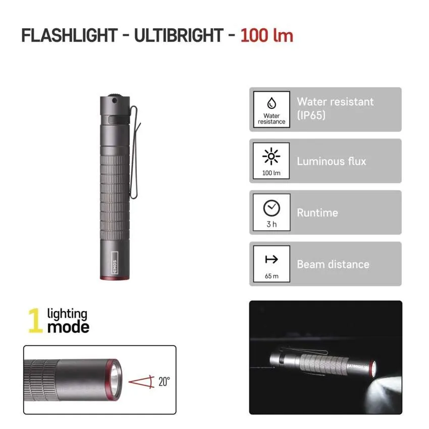 Emos Ficklampa UltiBright 50, 100LM 1xAAA - 3