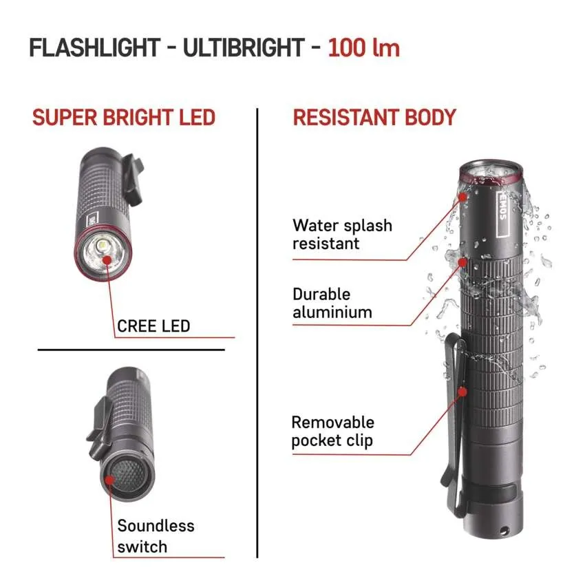 Emos Ficklampa UltiBright 50, 100LM 1xAAA - 4