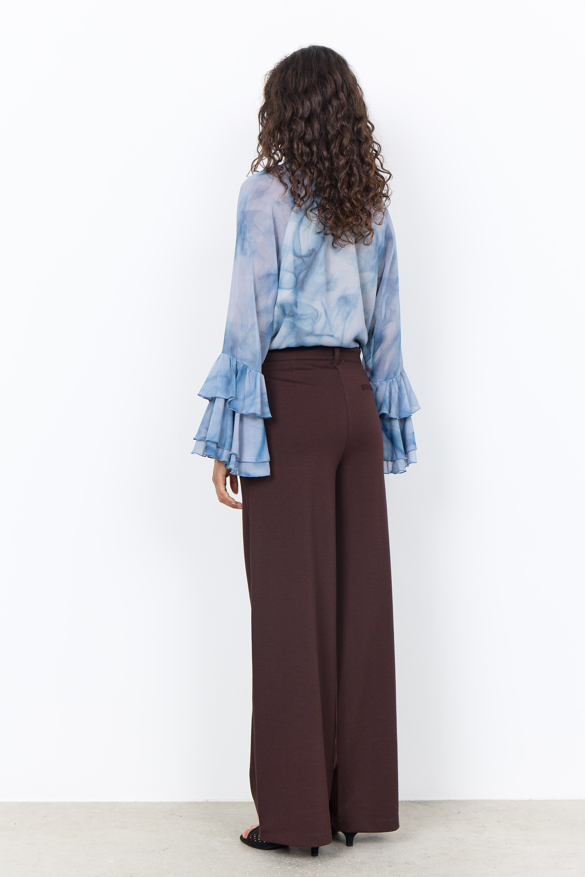 SC-HALA 1 AOP  Blouse Blå knytblus - 3
