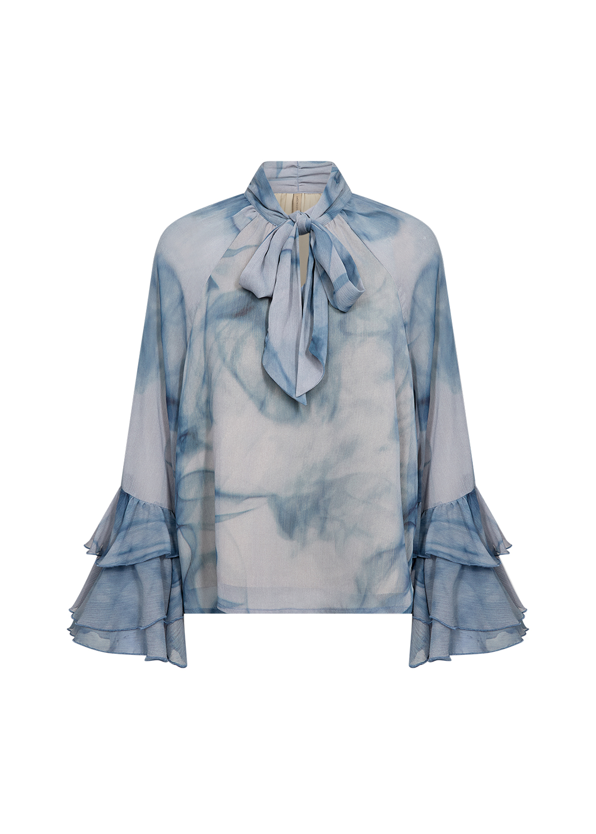 SC-HALA 1 AOP  Blouse Blå knytblus - 4