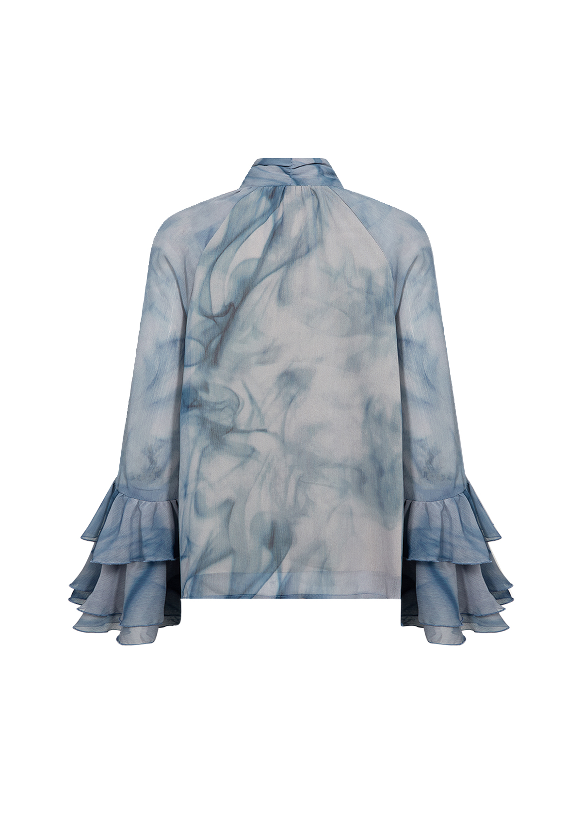 SC-HALA 1 AOP  Blouse Blå knytblus - 5
