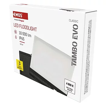 EMOS Strålkastare TAMBO EVO, 100W, 10000lm