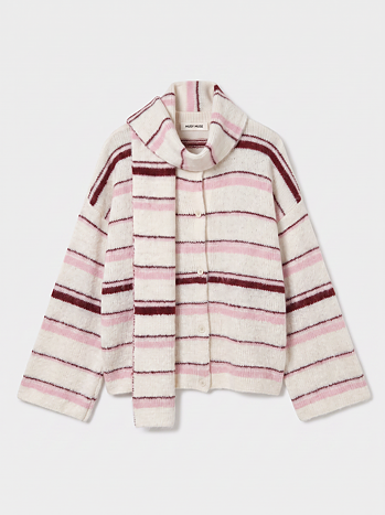 Randig Kofta Med Scarf Offwhite