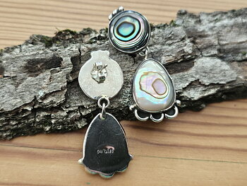 Abalone earrings, 925 silver (Navajo)