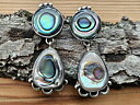 Abalone earrings, 925 silver (Navajo)