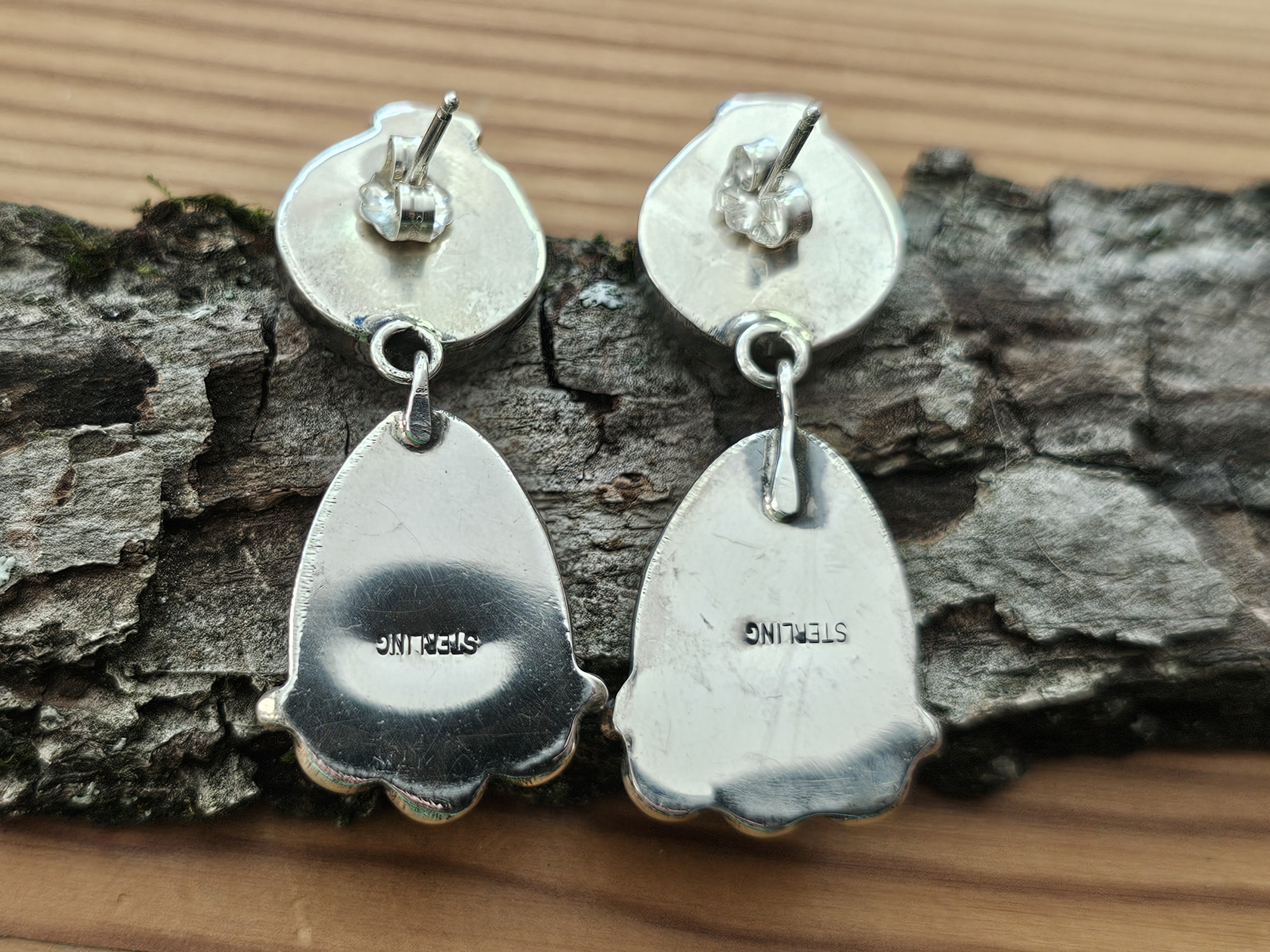 Abalone earrings, 925 silver (Navajo) - 4