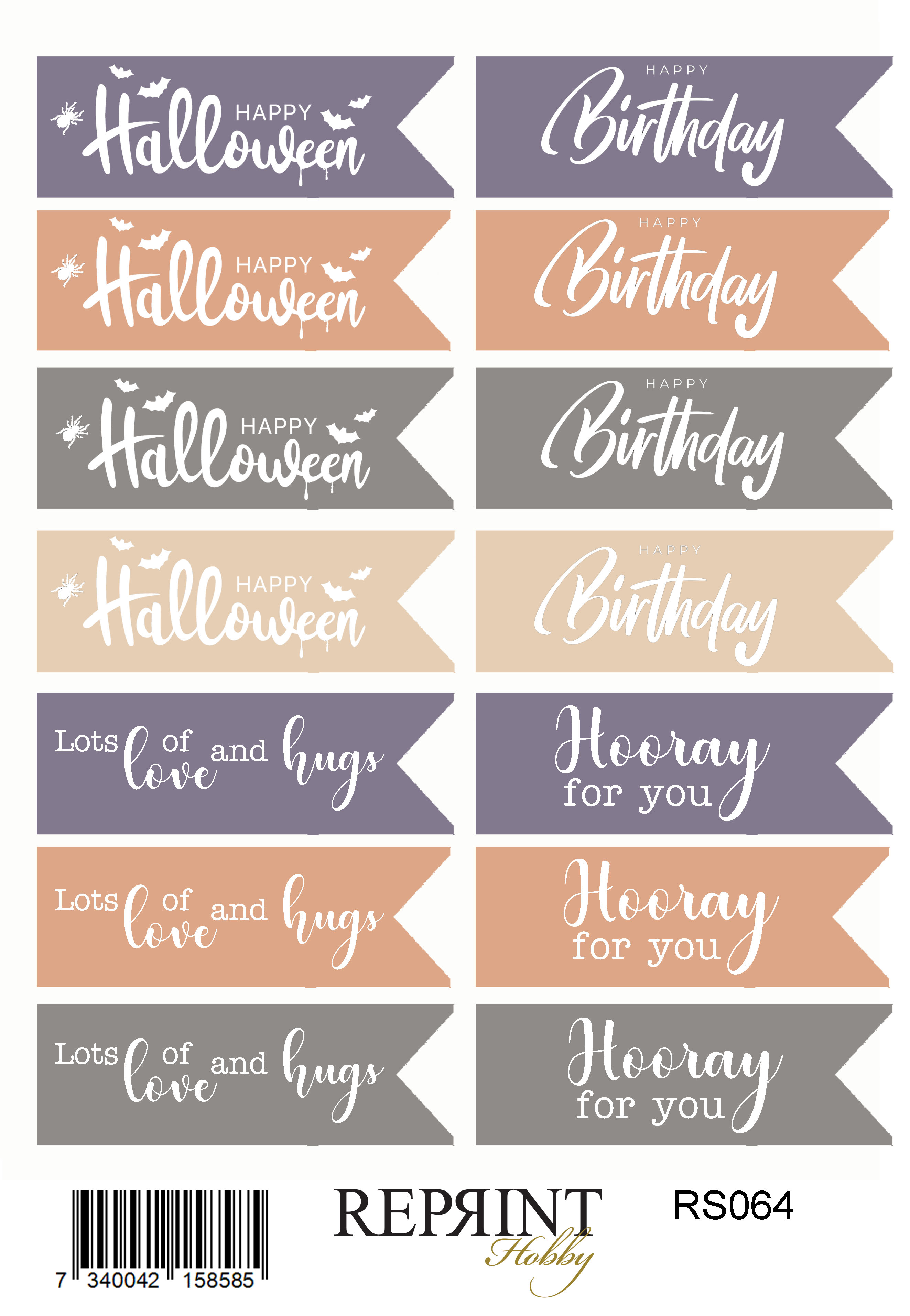 Stickers Reprint - Enchanted Halloween  Engelsk text  -  11x16 cm