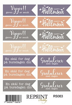 Stickers Reprint - Enchanted Halloween  Norsk text  -  11x16 cm