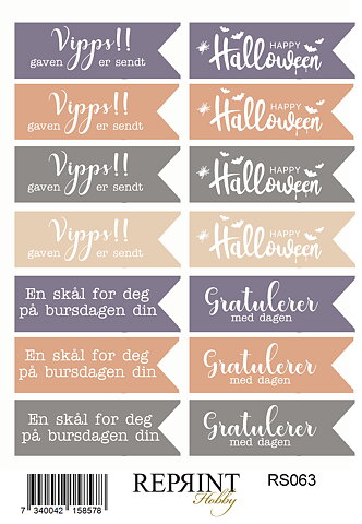 Stickers Reprint - Enchanted Halloween  Norsk text  -  11x16 cm