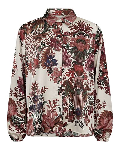 Blus Sammy vinröd/grön blommig