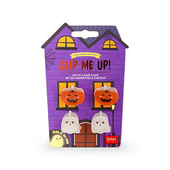 Clip me up! Sæt med 4 mini hairclips, Ghost + Bat, DETTE PRODUKT HAR PLANLAGT LEVERING I BEGYNDELSEN AF OKTOBER 2026