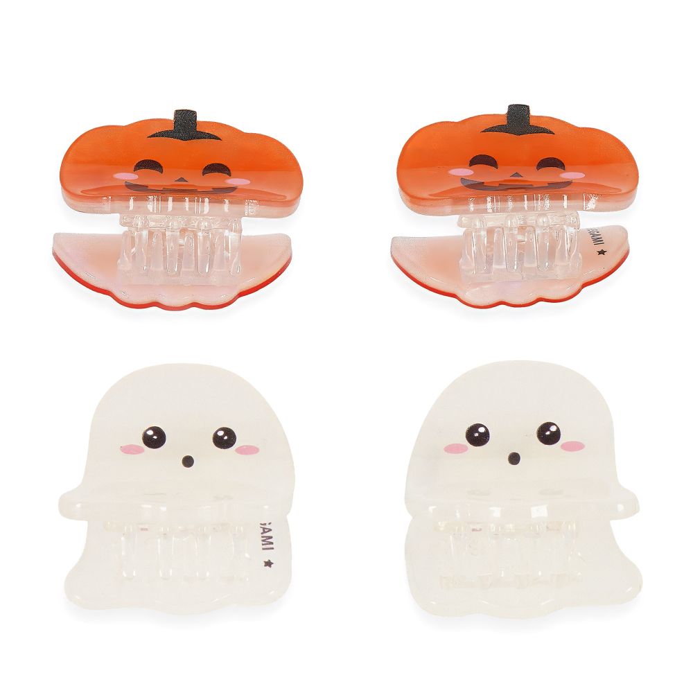 Clip me up! Sæt med 4 mini hairclips, Ghost + Bat, DETTE PRODUKT HAR PLANLAGT LEVERING I BEGYNDELSEN AF OKTOBER 2026 - 4