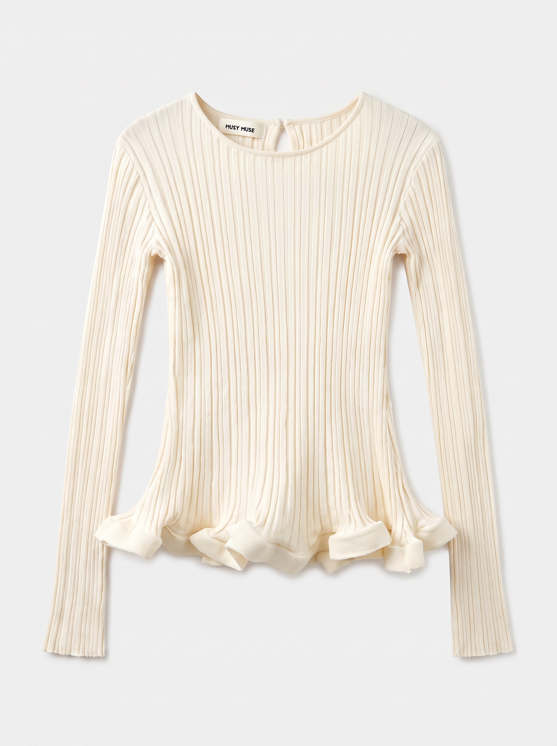 Ribbad Viskos Topp Creme