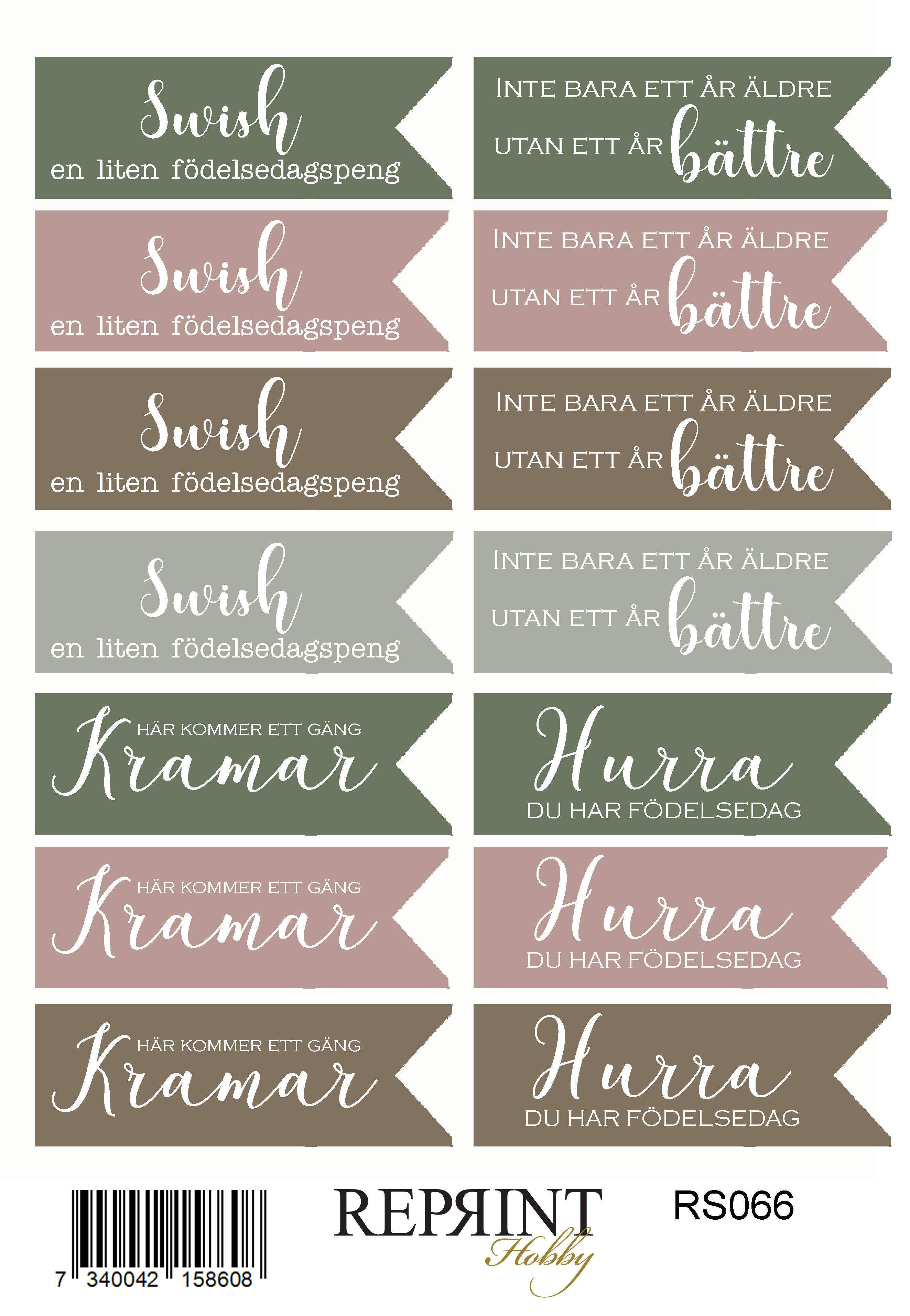 Stickers Reprint - Hidden Magic svensk text    -  11x16 cm