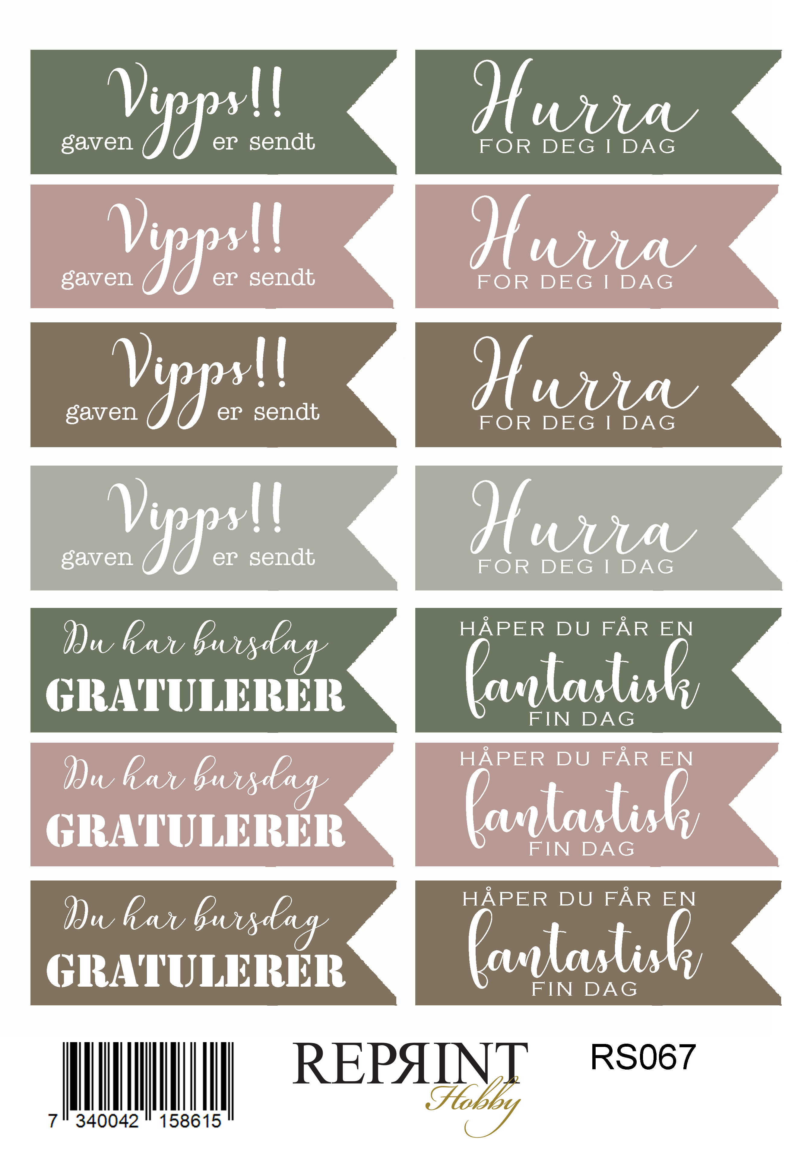 Stickers Reprint - Hidden Magic Norsk  text    -  11x16 cm
