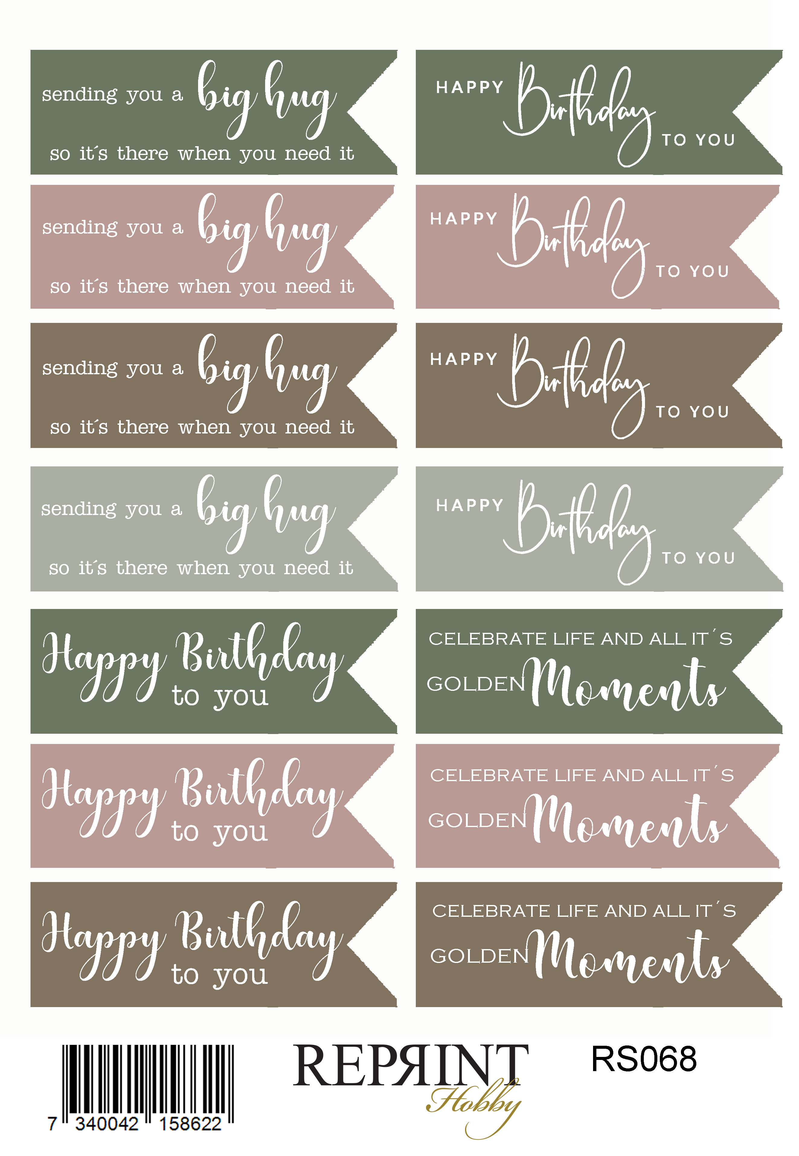 Stickers Reprint - Hidden Magic Engelsk text    -  11x16 cm