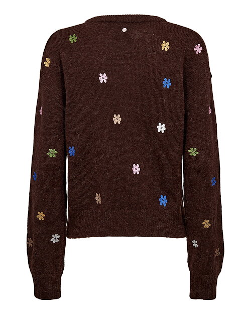 Jumper Florie brun med broderade blommor - 7
