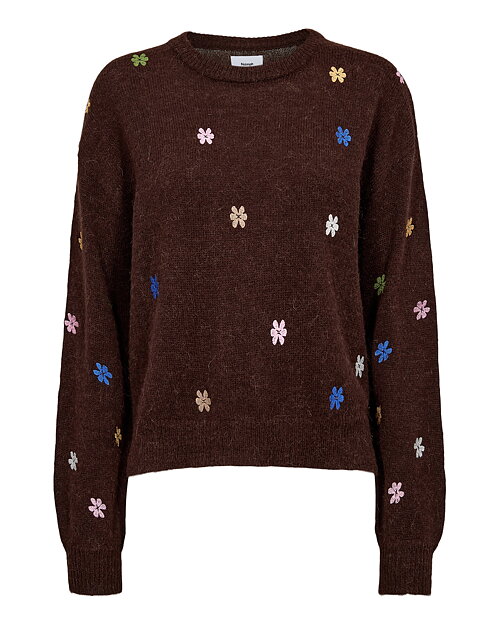 Jumper Florie brun med broderade blommor - 6