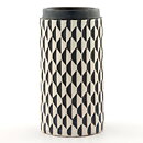 Mari Simmulson (Geting 1958) Modern Cylinder Vase with Black/White Relief Decor 15 cm
