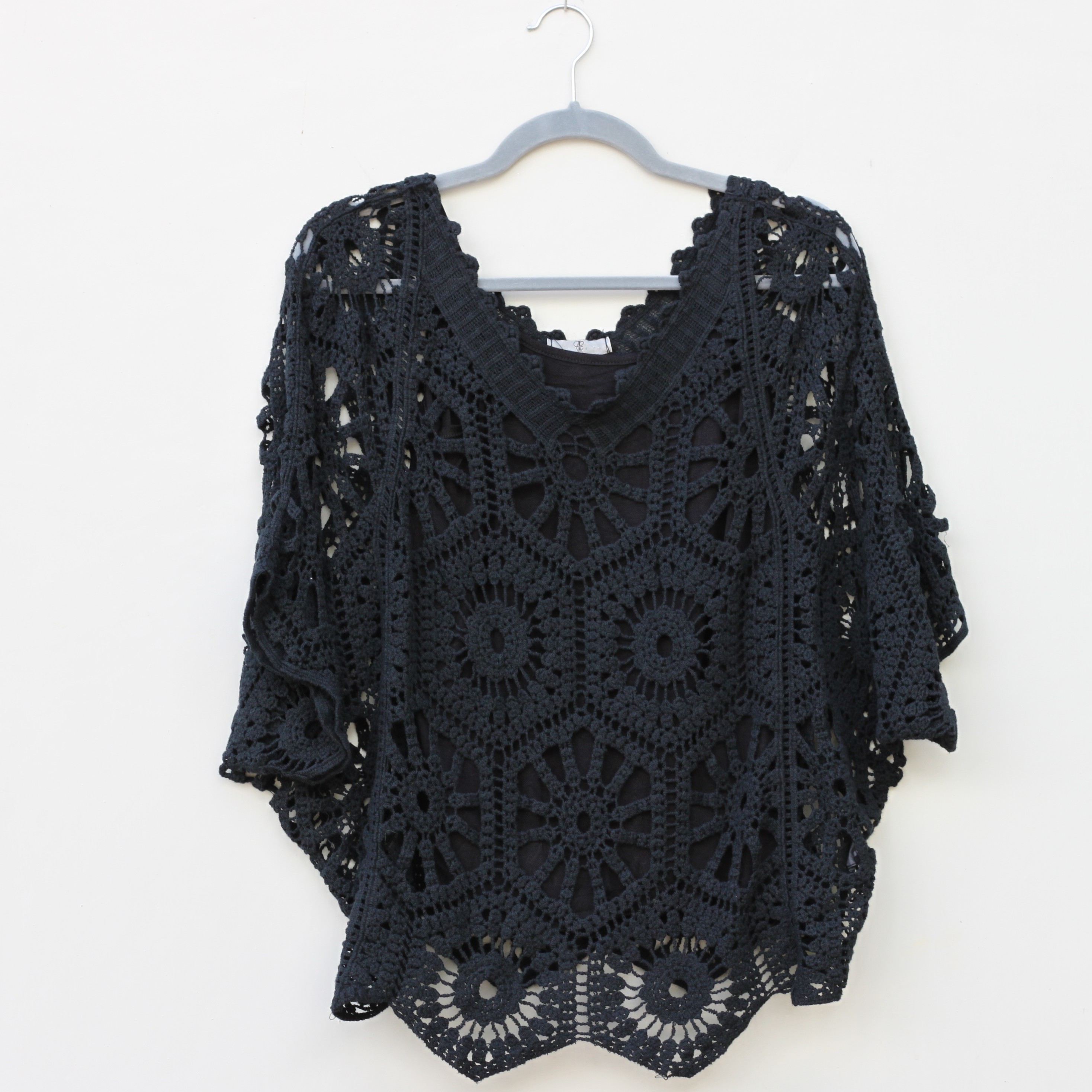 Fanny virkad topp & linne svart