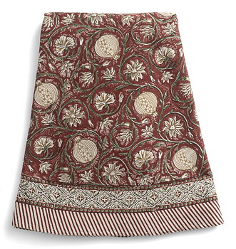 Chamois Rund Bordsduk Tangier Pomegranate Red & Green -220cm