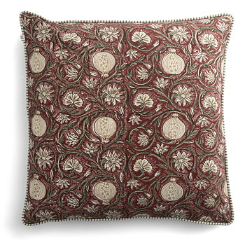 Chamois Kuddfodral Tangier Pomegranate Red & Green - 50x50cm