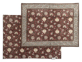 Chamois Bordstabletter Tangier Pomegranate Red & Green - 2pack